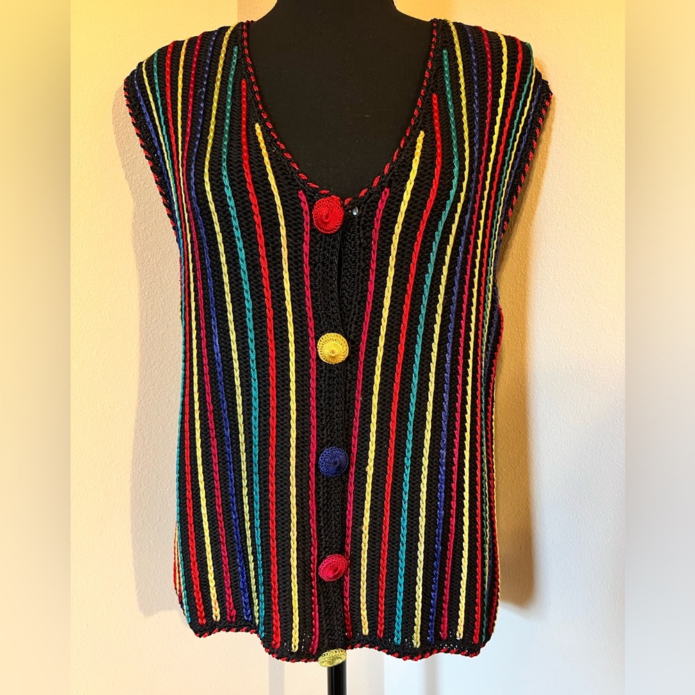 Lisa International Cable Knit Button Down Vest